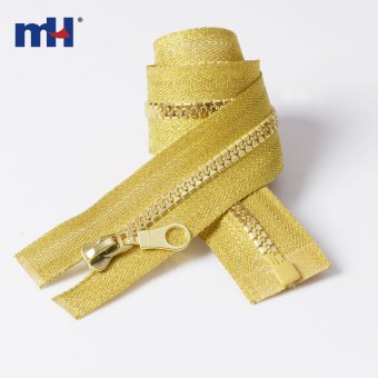 #5 Plastic Golden Teeth & Tape Zipper